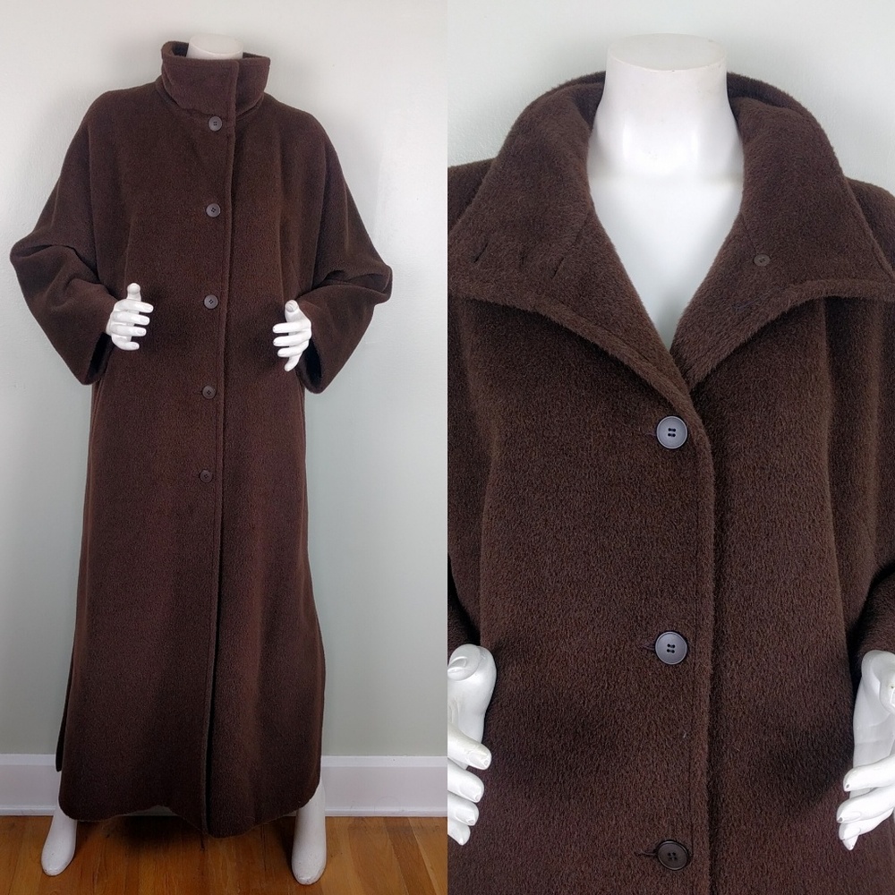 Hilary Radley Brown Teddy Llama Wool Maxi Coat M 8